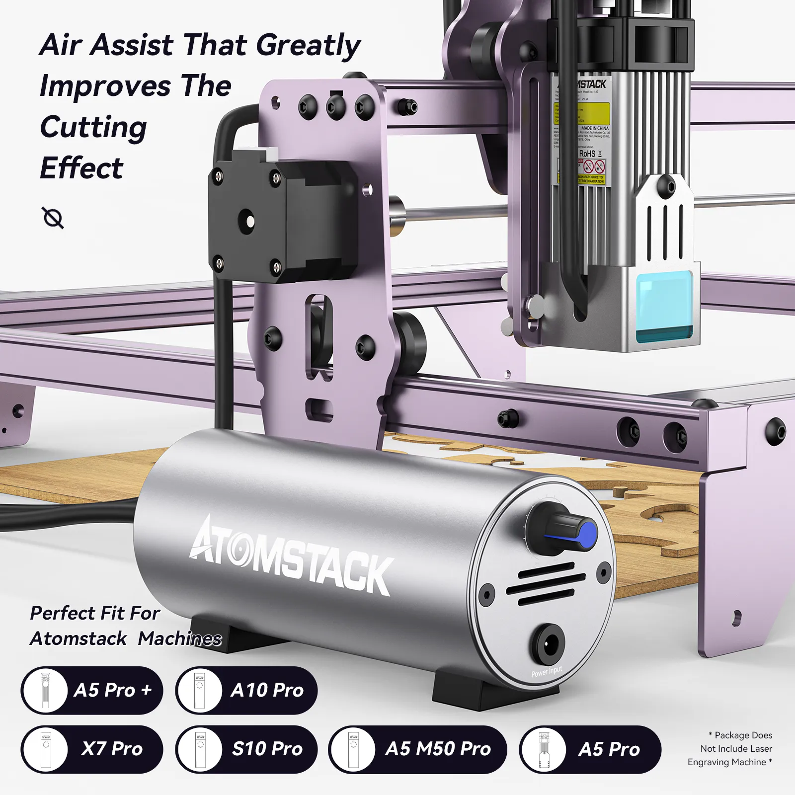[US Direct] Refurbished Atomstack F30 Air Assist System for Laser Engraving Machine Laser Cutting Engraving Air-assisted Accessories Super Airflow