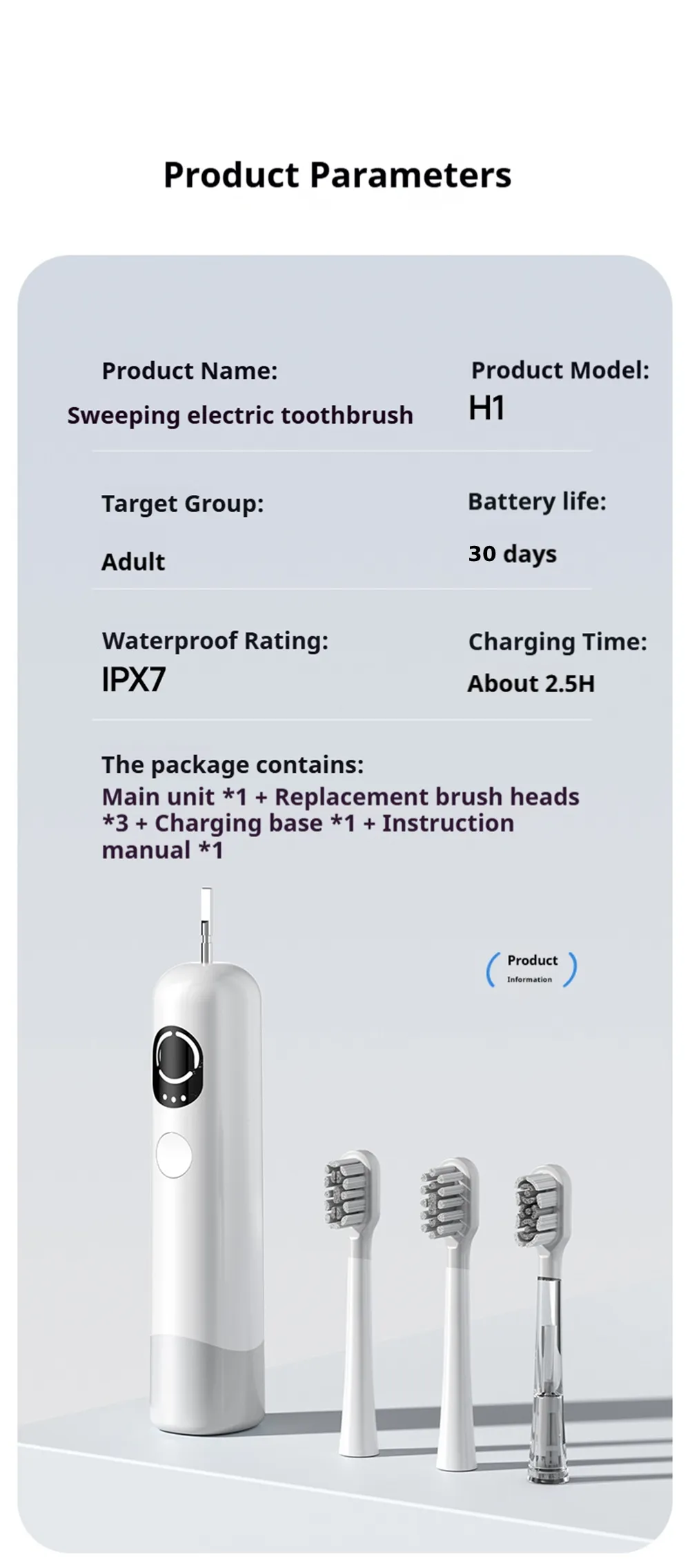 Wireless Charge Oscillation Sonic Electric Toothbrush 60-Day Battery Life IPX7 Waterproof 9 Modes Professional Sweep-Vibration Oral Care Wireless Charge Oscillation Sonic Electric Toothbrush 60-Day Battery Life IPX7 Waterproof 9 Modes Professional Sweep-Vibration Oral Care