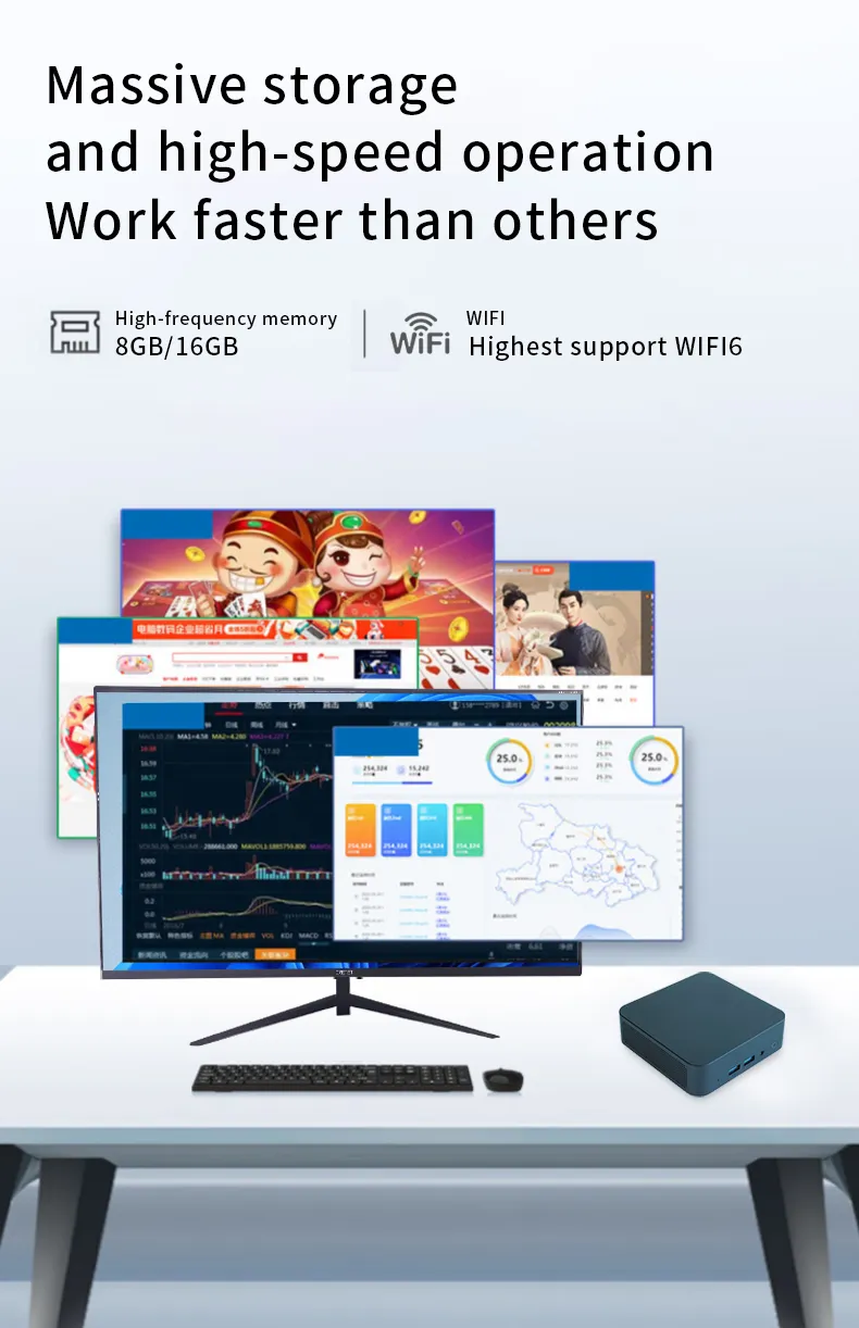 CRENET M9 Mini PC Intel Alder Lake-N95 16GB DDR4 512GB SSD 4K Dual Output HD Windows 11 Mini Gaming Computer Desktop PC