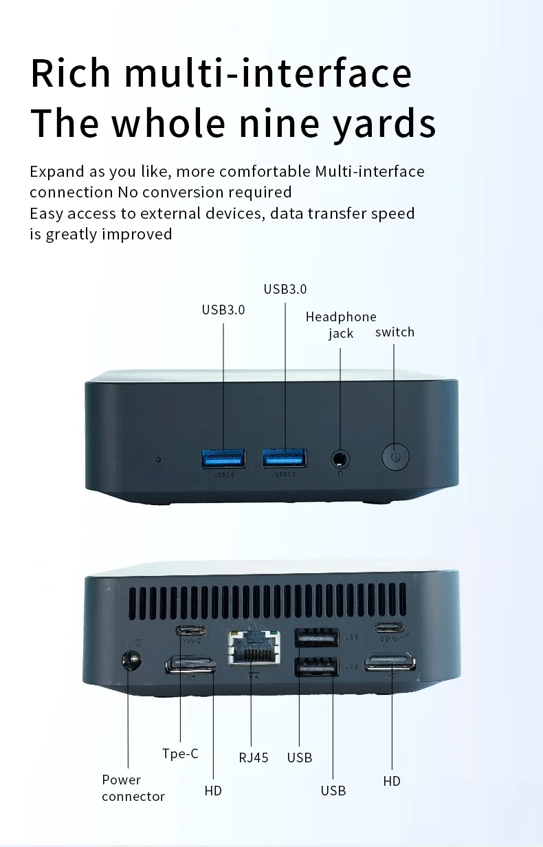 CRENET M9 Mini PC Intel Alder Lake-N95 16GB DDR4 512GB SSD 4K Dual Output HD Windows 11 Mini Gaming Computer Desktop PC