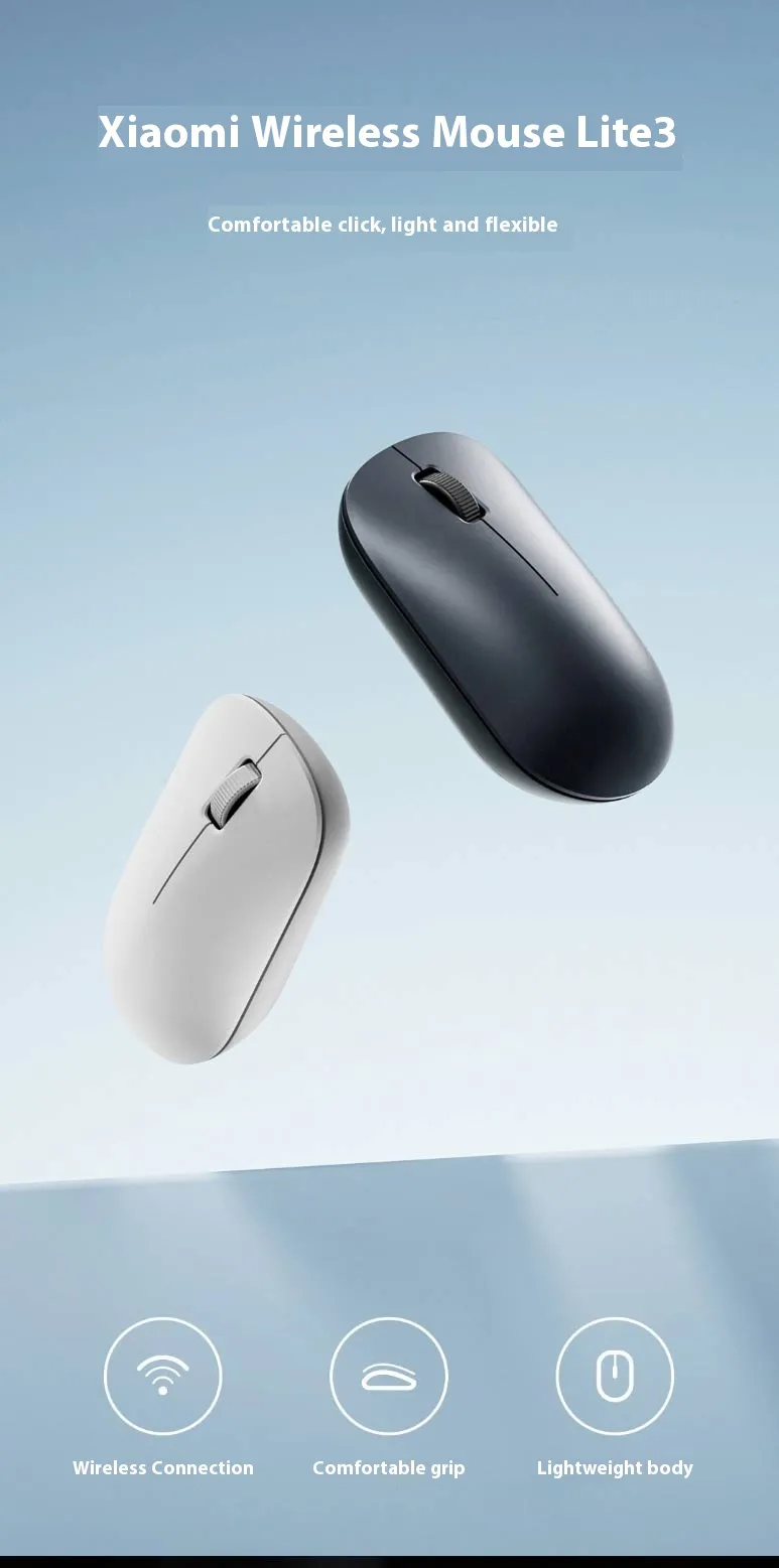 Xiaomi Lite3 2.4GHz Wireless Mouse Ergonomic Design 1000DPI 45g Lightweight Gaming Mice for PC Laptop Computer Xiaomi Lite3 2.4GHz Wireless Mouse Ergonomic Design 1000DPI 45g Lightweight Gaming Mice for PC Laptop Computer