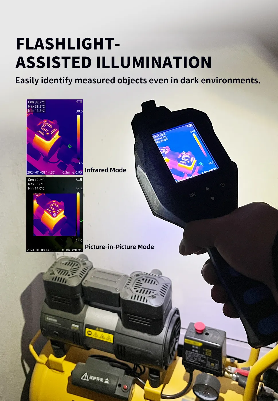 MUSTOOL Thermal Imager 256x192 Visible light High Resolution Infrared Camera Wide Temperature Range Industrial 550℃ Handheld Thermal Imaging Device Rechargeable Battery MUSTOOL Thermal Imager 256x192 Visible light High Resolution Infrared Camera Wide Temperature Range Industrial 550℃ Handheld Thermal Imaging Device Rechargeable Battery