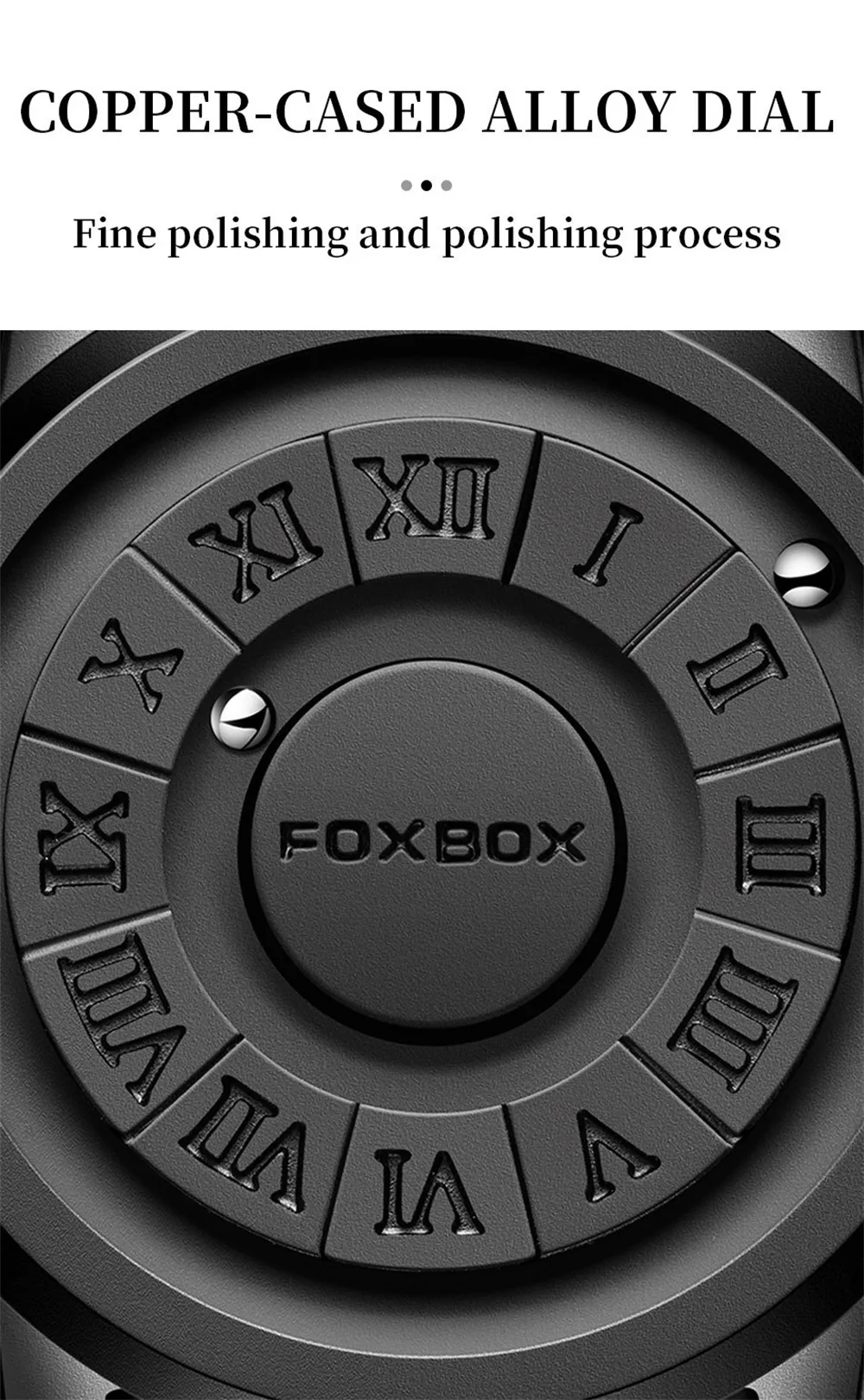Creative Scrolling Stylish Black Dial Rotating Magnetic Bead Watch Roman Numerals Unique Men Wristwatch Creative Scrolling Stylish Black Dial Rotating Magnetic Bead Watch Roman Numerals Unique Men Wristwatch