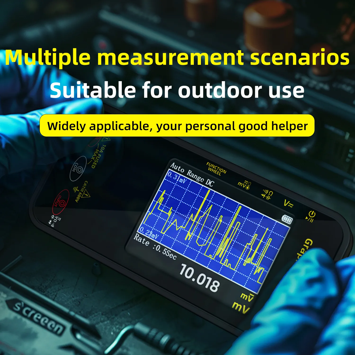 BSIDE S500 Smart Graphic Multimeter 3.2 Inch TFT Screen 1000V DC AC Voltage 10A Current High Precision Portable Tester Electric Measurement Tool BSIDE S500 Smart Graphic Multimeter 3.2 Inch TFT Screen 1000V DC AC Voltage 10A Current High Precision Portable Tester Electric Measurement Tool