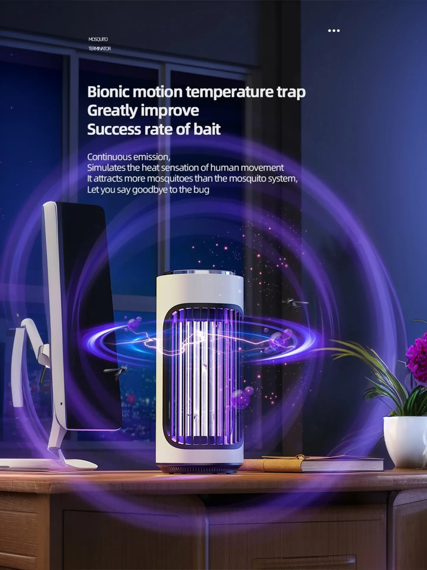 USB Rechargeable Mosquito Trap Lamp 360 Degree Bug Catcher Non-Toxic Indoor Device USB Rechargeable Mosquito Trap Lamp 360 Degree Bug Catcher Non-Toxic Indoor Device