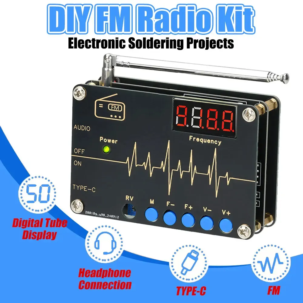 RDA5807M DIY FM Radio Kit 87-108MHz Digital Tube Display TDA2822 Amplifier Easy to Solder Educational Electronic Project RDA5807M DIY FM Radio Kit 87-108MHz Digital Tube Display TDA2822 Amplifier Easy to Solder Educational Electronic Project