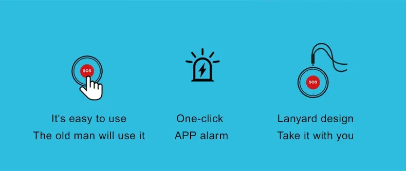 Tuya WiFi Smart SOS Call Button Wireless Caregiver Pager Phone Alert Transmitter Emergency Call Button for Kids Elderly Patient
