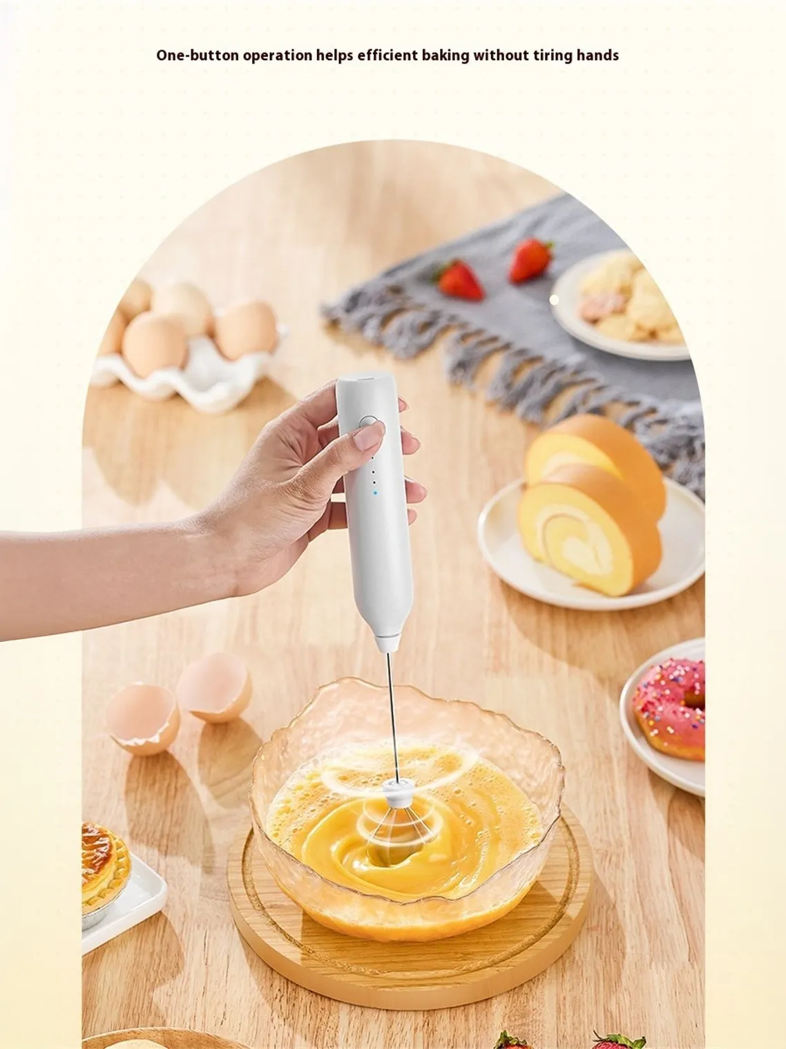 Portable USB Rechargeable Milk Frother Handheld Mixer For Making Coffee Lattes And Smooth Cream
