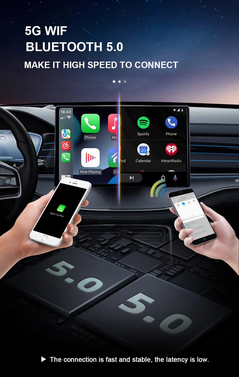 3-IN-1 Wireless Android14 Carplay Android Auto Adapter Upgrade Plug&Play For Youtube Netflix Dongle Wireless Car AI TV BOX