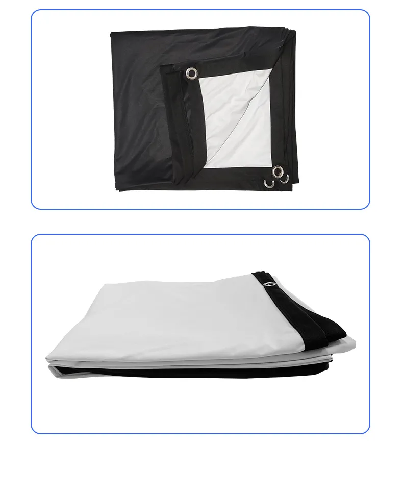 100/120 Inch Portable Foldable HD Projector Screen 16:9 Aspect Ratio Black Backing Outdoor Movie Screen for Home Theater Wide 160 Degree Viewing Angle Easy Installation 100/120 Inch Portable Foldable HD Projector Screen 16:9 Aspect Ratio Black Backing Outdoor Movie Screen for Home Theater Wide 160 Degree Viewing Angle Easy Installation