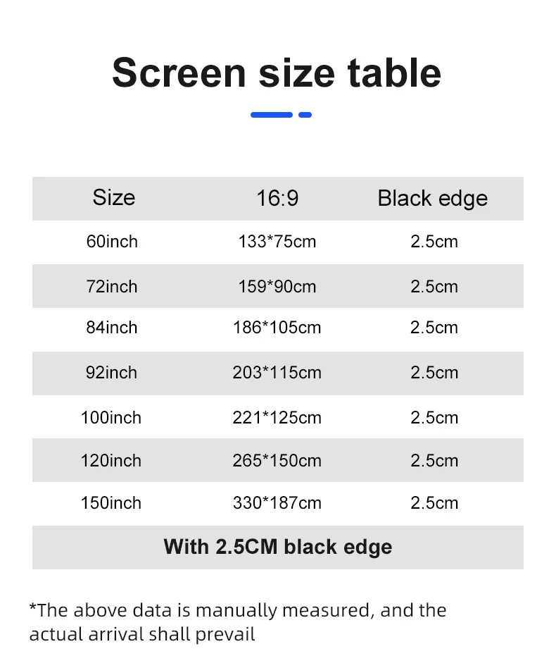 100/120 Inch Portable Foldable HD Projector Screen 16:9 Aspect Ratio Black Backing Outdoor Movie Screen for Home Theater Wide 160 Degree Viewing Angle Easy Installation 100/120 Inch Portable Foldable HD Projector Screen 16:9 Aspect Ratio Black Backing Outdoor Movie Screen for Home Theater Wide 160 Degree Viewing Angle Easy Installation