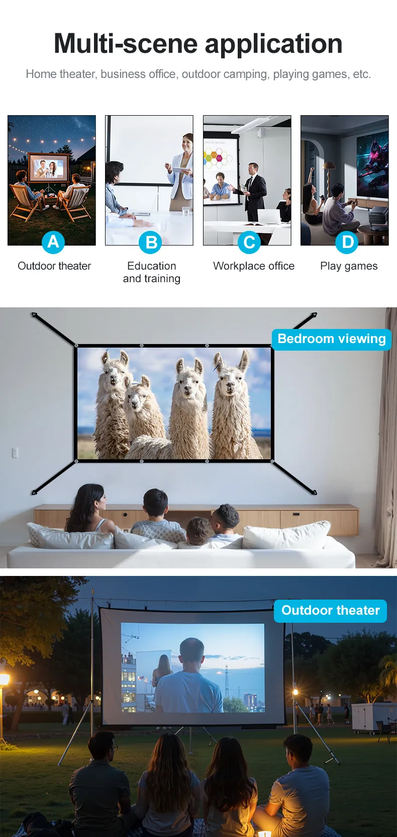 100/120 Inch V Buckle Extension Portable Projector Screen 16:9 4K Compatible 160° Wide Viewing Angle HD Outdoor Indoor Easy Setup Washable Projection Screen for Home Theater Backyard 100/120 Inch V Buckle Extension Portable Projector Screen 16:9 4K Compatible 160° Wide Viewing Angle HD Outdoor Indoor Easy Setup Washable Projection Screen for Home Theater Backyard