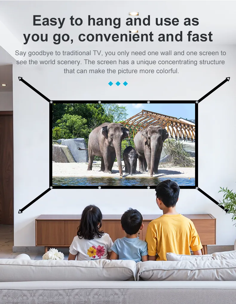100/120 Inch V Buckle Extension Portable Projector Screen 16:9 4K Compatible 160° Wide Viewing Angle HD Outdoor Indoor Easy Setup Washable Projection Screen for Home Theater Backyard 100/120 Inch V Buckle Extension Portable Projector Screen 16:9 4K Compatible 160° Wide Viewing Angle HD Outdoor Indoor Easy Setup Washable Projection Screen for Home Theater Backyard