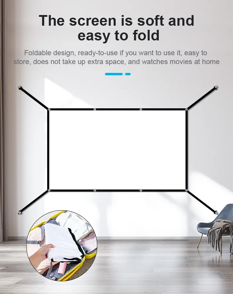100/120 Inch V Buckle Extension Portable Projector Screen 16:9 4K Compatible 160° Wide Viewing Angle HD Outdoor Indoor Easy Setup Washable Projection Screen for Home Theater Backyard 100/120 Inch V Buckle Extension Portable Projector Screen 16:9 4K Compatible 160° Wide Viewing Angle HD Outdoor Indoor Easy Setup Washable Projection Screen for Home Theater Backyard