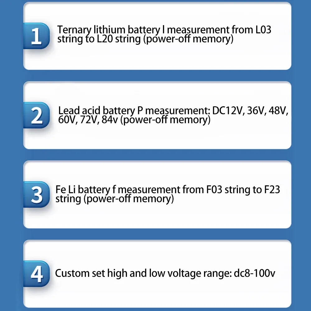 8-100V Battery Capacity Indicator LCD Screen Accurate Voltage Gauge Lithium Lead Acid LiFePO4 Battery Monitor 6133A 8-100V Battery Capacity Indicator LCD Screen Accurate Voltage Gauge Lithium Lead Acid LiFePO4 Battery Monitor 6133A