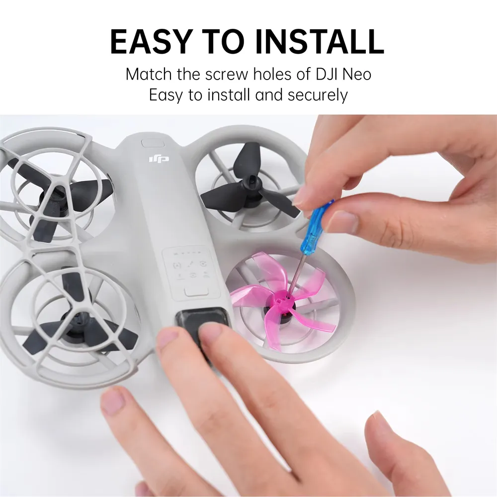 RCSTQ Lightweight Colorful 5-Blade Propeller Props Accessories for DJI NEO RC Drone Quadcopter