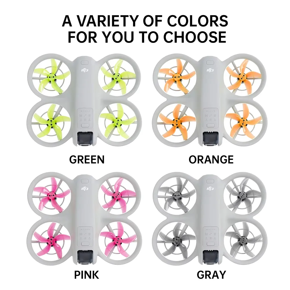 RCSTQ Lightweight Colorful 5-Blade Propeller Props Accessories for DJI NEO RC Drone Quadcopter