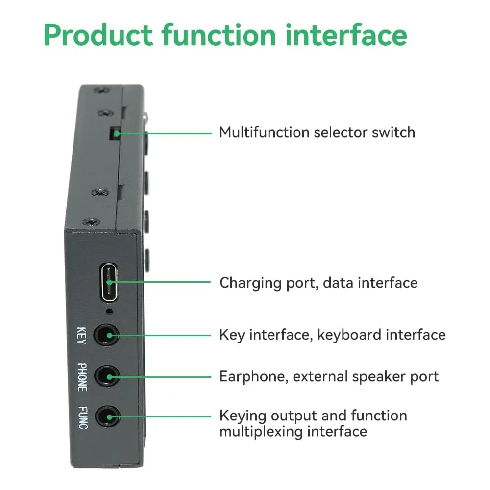 Mini CW Morse Code Trainer 2500mAh Battery 20 Hours Standby Portable Multifunction Connection USB Type-C Compact Design Morse Practice Tool