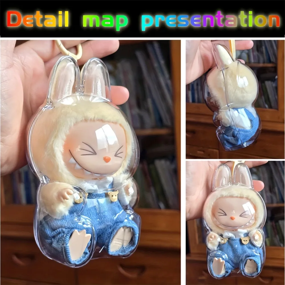Transparent Acrylic Doll Dustproof Protective Cover for LABUBU V1 V2 V3