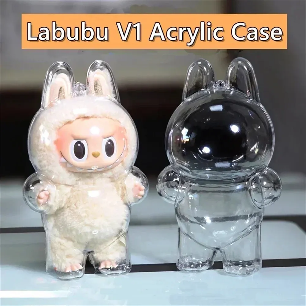 Transparent Acrylic Doll Dustproof Protective Cover for LABUBU V1 V2 V3