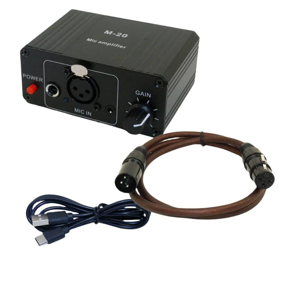 High Gain 48V Microphone Preamp Low Noise XLR Output Balanced Amplifier Compact Design for Dynamic and Condenser Mic Professional Audio