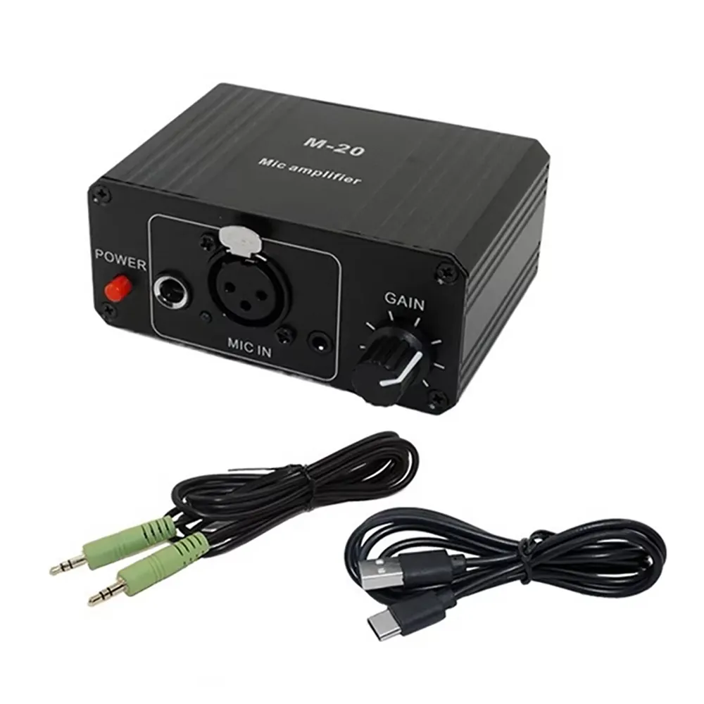 High Gain 48V Microphone Preamp Low Noise XLR Output Balanced Amplifier Compact Design for Dynamic and Condenser Mic Professional Audio