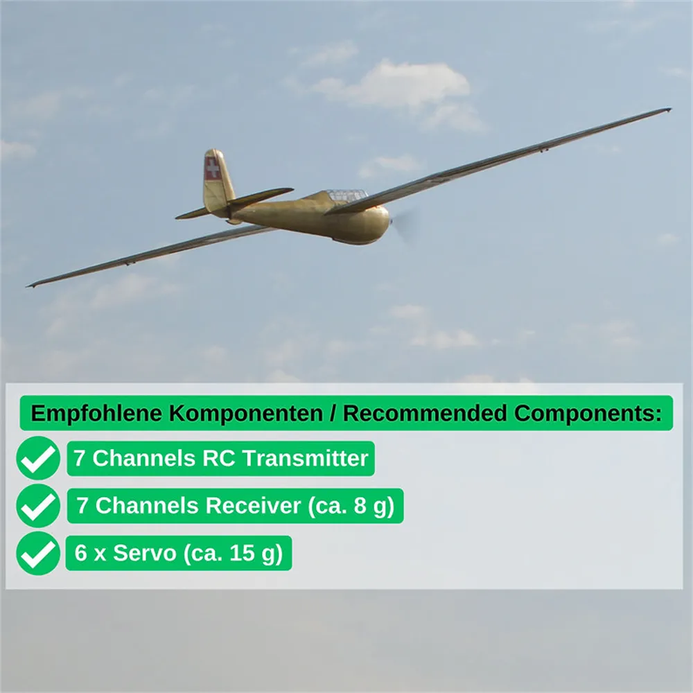 Tony Ray's Aero Model DFS Kranich 3000mm Wingspan 1/6 Scale Balsawood RC Airplane Glider KIT Tony Ray's Aero Model DFS Kranich 3000mm Wingspan 1/6 Scale Balsawood RC Airplane Glider KIT