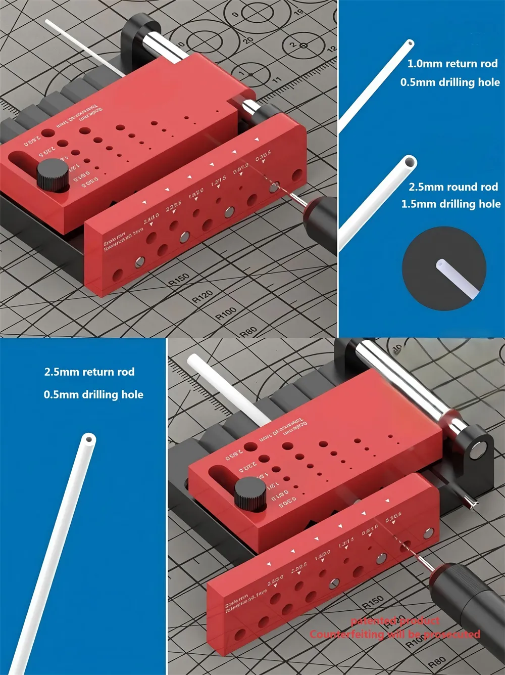 Round Rod Center Finder Horizontal Drill Presser Adjustable Screw High Accuracy for Woodworking Metalworking DIY Round Rod Center Finder Horizontal Drill Presser Adjustable Screw High Accuracy for Woodworking Metalworking DIY