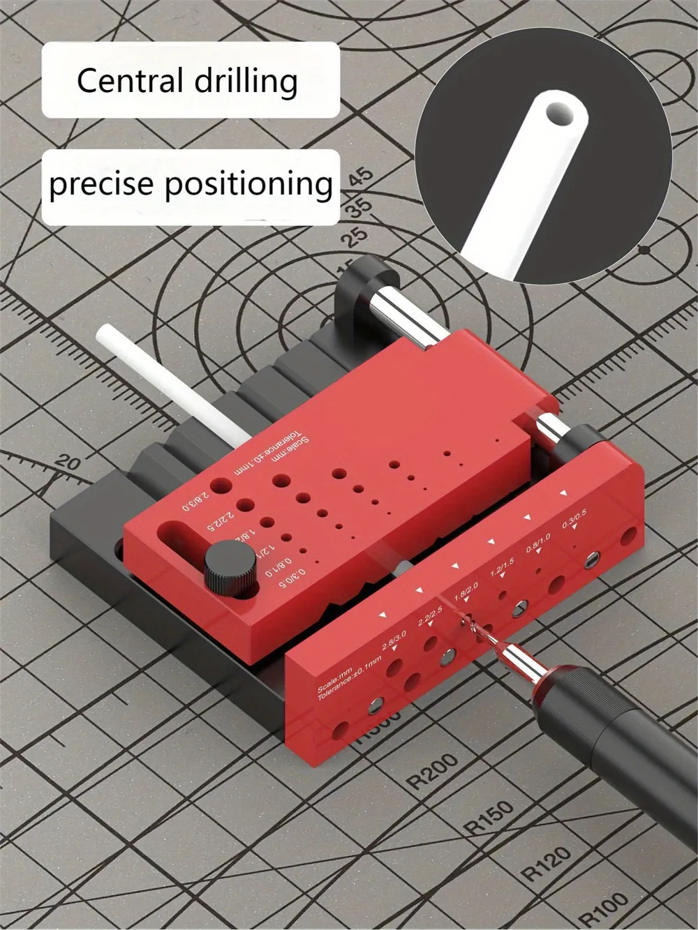 Round Rod Center Finder Horizontal Drill Presser Adjustable Screw High Accuracy for Woodworking Metalworking DIY Round Rod Center Finder Horizontal Drill Presser Adjustable Screw High Accuracy for Woodworking Metalworking DIY