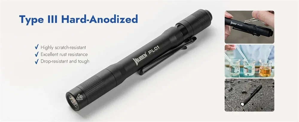 WUBEN PL01 Pen Light Rechargeable Flashlight 650Lumens Portable EDC Waterproof Pocket Penlight For Outdoor Emergency Lighting
