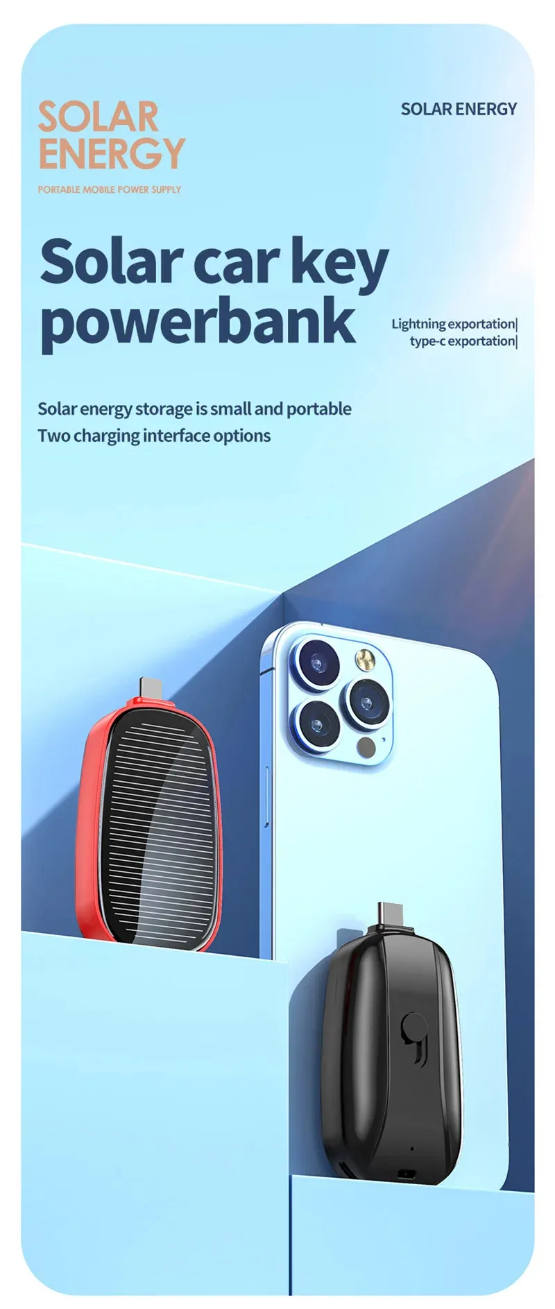 JQ-002 Mini Solar Power Bank Key Ring 1200mAh Portable Charger Compact Outdoor Camping External Battery Emergent Phone Power Bank JQ-002 Mini Solar Power Bank Key Ring 1200mAh Portable Charger Compact Outdoor Camping External Battery Emergent Phone Power Bank