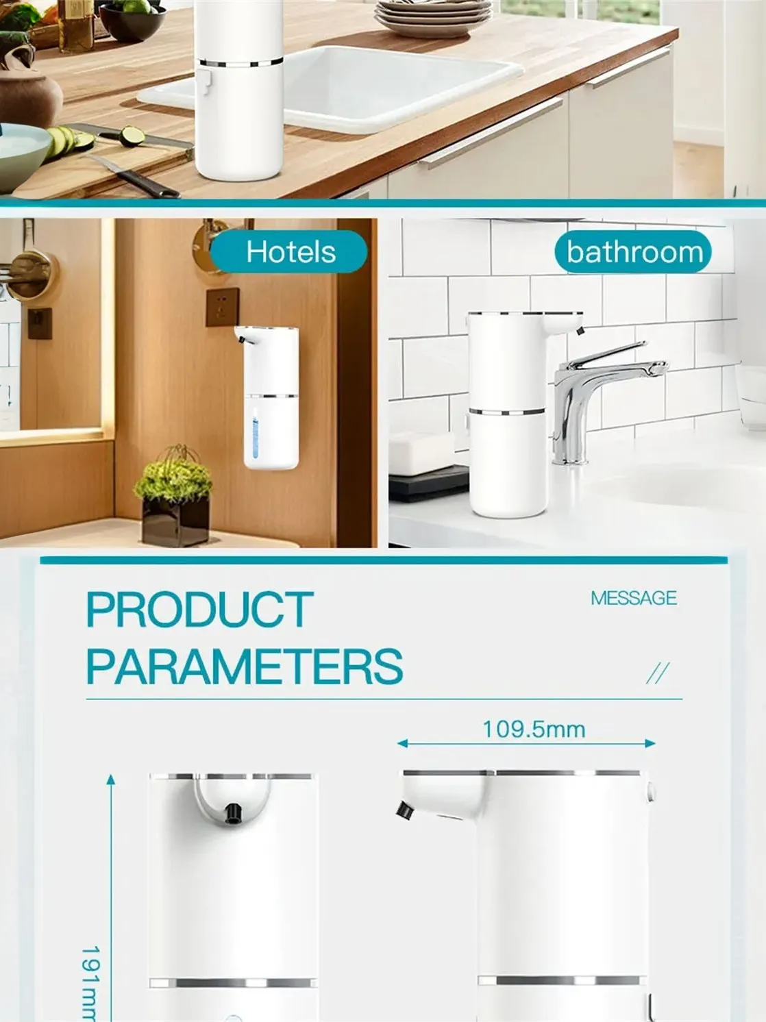 4 Level Automatic Soap Dispenser Touchless Foaming Soap Dispenser 350ML USB Rechargeable Electric Adjustable Foam Soap Dispenser
