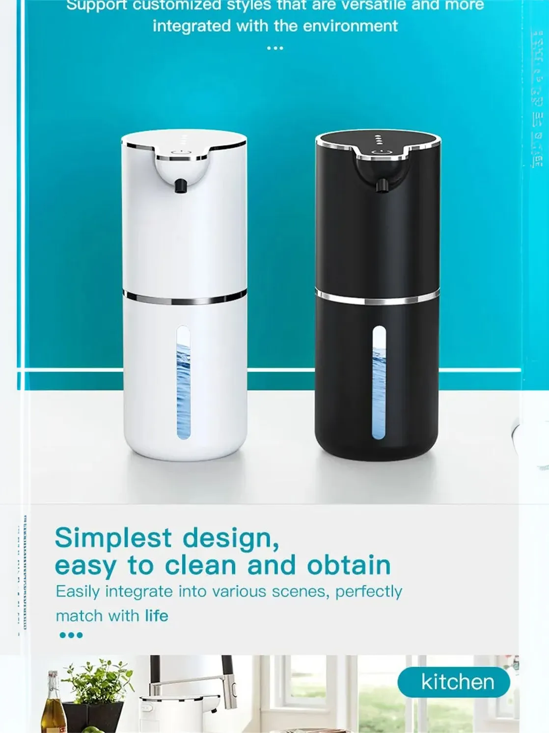 4 Level Automatic Soap Dispenser Touchless Foaming Soap Dispenser 350ML USB Rechargeable Electric Adjustable Foam Soap Dispenser