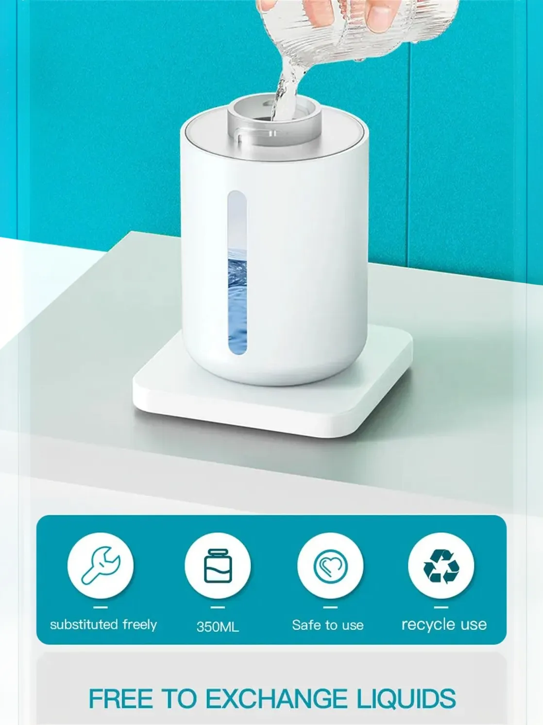 4 Level Automatic Soap Dispenser Touchless Foaming Soap Dispenser 350ML USB Rechargeable Electric Adjustable Foam Soap Dispenser