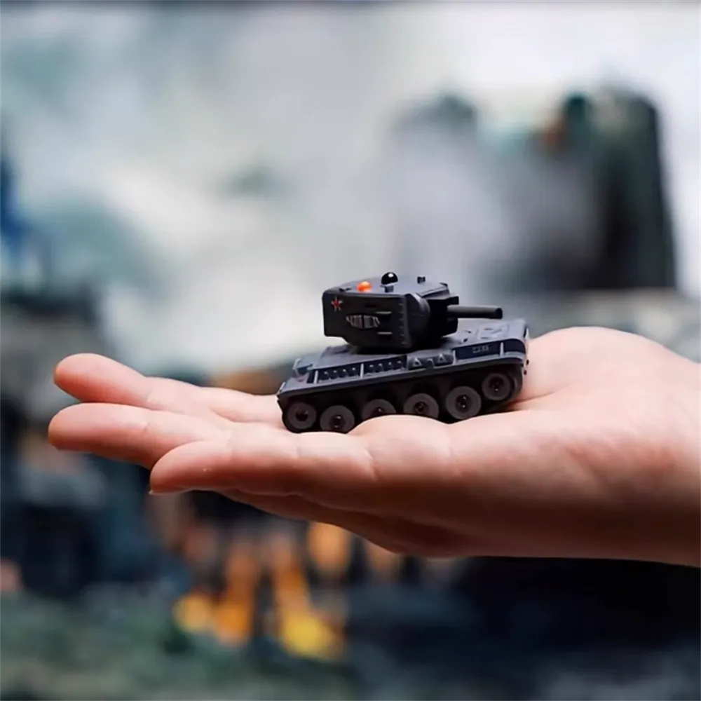 1/64 2.4G Mini RC Tank Desktop Simulation Battle Tracked Full Proportional Remote Control Shooting Vehicles Models with Infrared Combat 360° Rotating Turret Micro Toys 1/64 2.4G Mini RC Tank Desktop Simulation Battle Tracked Full Proportional Remote Control Shooting Vehicles Models with Infrared Combat 360° Rotating Turret Micro Toys