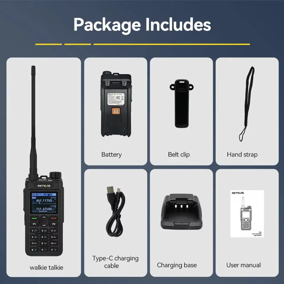 Retevis C62 5W Long Range Walkie Talkie VHF/UHF Dual Mode Professional Two-Way Radio for Camping Retevis C62 5W Long Range Walkie Talkie VHF/UHF Dual Mode Professional Two-Way Radio for Camping