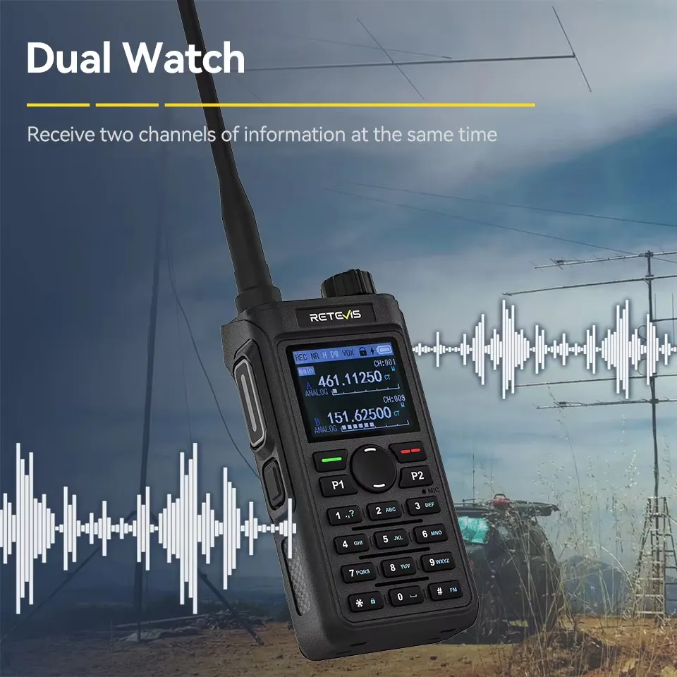 Retevis C62 5W Long Range Walkie Talkie VHF/UHF Dual Mode Professional Two-Way Radio for Camping Retevis C62 5W Long Range Walkie Talkie VHF/UHF Dual Mode Professional Two-Way Radio for Camping