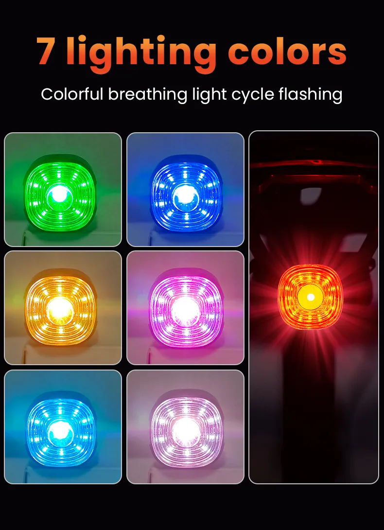 GIYO Smart Brake Sensing RGB Bicycle Taillight Waterproof Warning Flash Lamp USB Charge Bike Rear Light for Outdoor MTB Night Riding Safting GIYO Smart Brake Sensing RGB Bicycle Taillight Waterproof Warning Flash Lamp USB Charge Bike Rear Light for Outdoor MTB Night Riding Safting