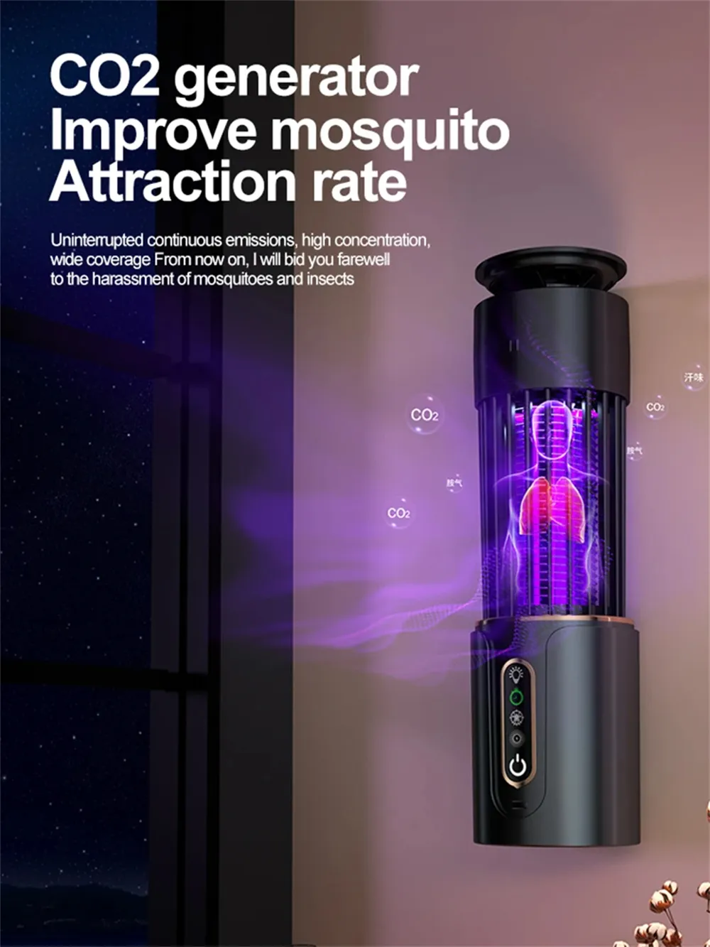 2 in 1 Strong Electric Shock Mosquito Killer Lamp 2000V High Power LED UV Light Portable Night Light Indoor Outdoor Bug Zapper Camping Lantern