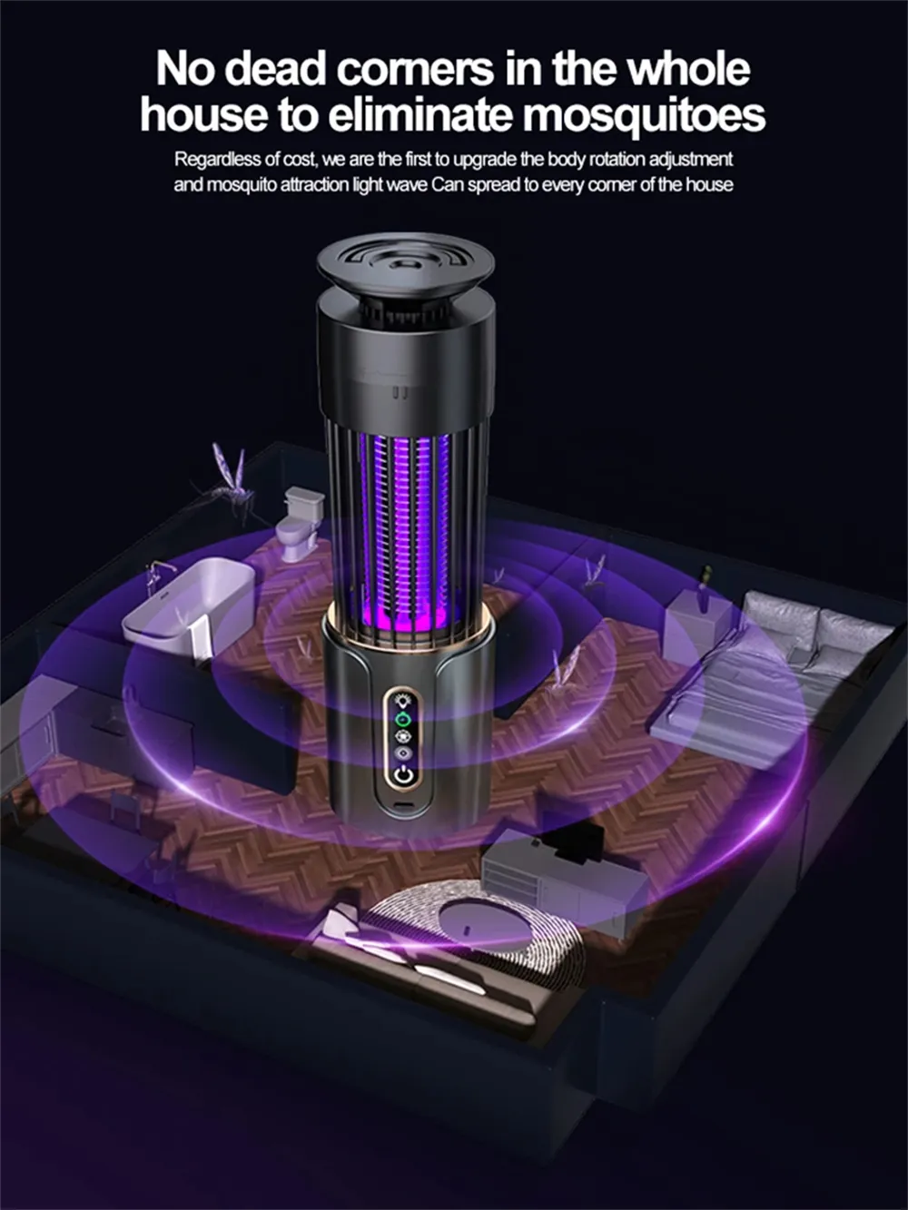 2 in 1 Strong Electric Shock Mosquito Killer Lamp 2000V High Power LED UV Light Portable Night Light Indoor Outdoor Bug Zapper Camping Lantern