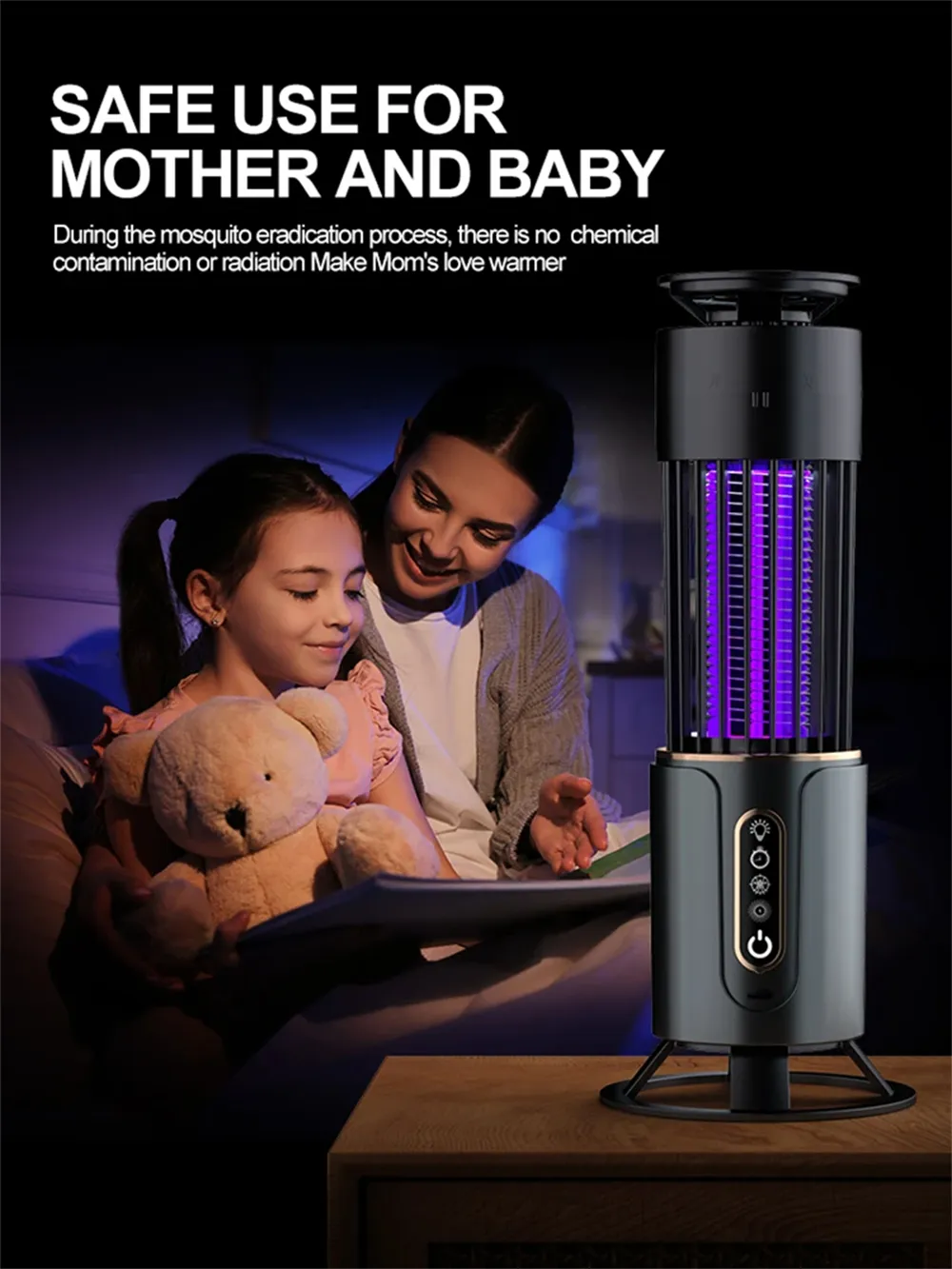 2 in 1 Strong Electric Shock Mosquito Killer Lamp 2000V High Power LED UV Light Portable Night Light Indoor Outdoor Bug Zapper Camping Lantern