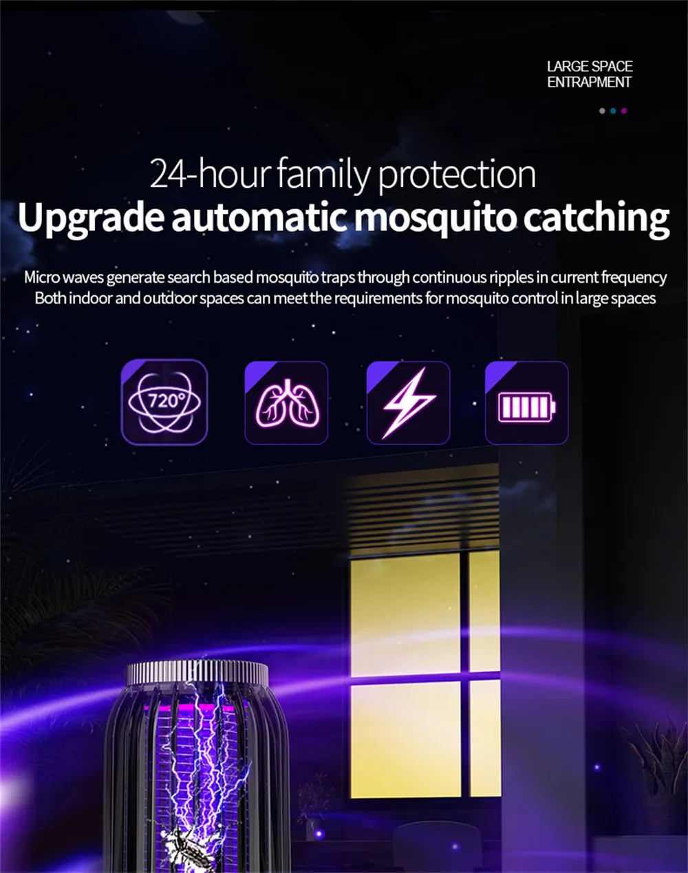 2 in 1 Solar Powered Mosquito Killer Lamp LED Lighting 1200mAh Lithium Battery 2500V High-voltage Efficient Bug Zapper Outdoor Camping Night Light 2 in 1 Solar Powered Mosquito Killer Lamp LED Lighting 1200mAh Lithium Battery 2500V High-voltage Efficient Bug Zapper Outdoor Camping Night Light