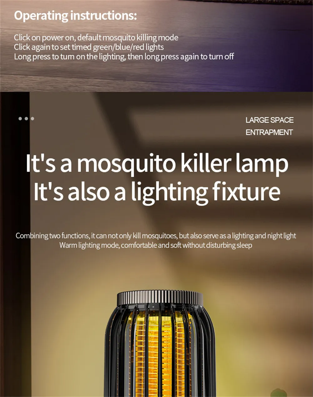 2 in 1 Solar Powered Mosquito Killer Lamp LED Lighting 1200mAh Lithium Battery 2500V High-voltage Efficient Bug Zapper Outdoor Camping Night Light 2 in 1 Solar Powered Mosquito Killer Lamp LED Lighting 1200mAh Lithium Battery 2500V High-voltage Efficient Bug Zapper Outdoor Camping Night Light