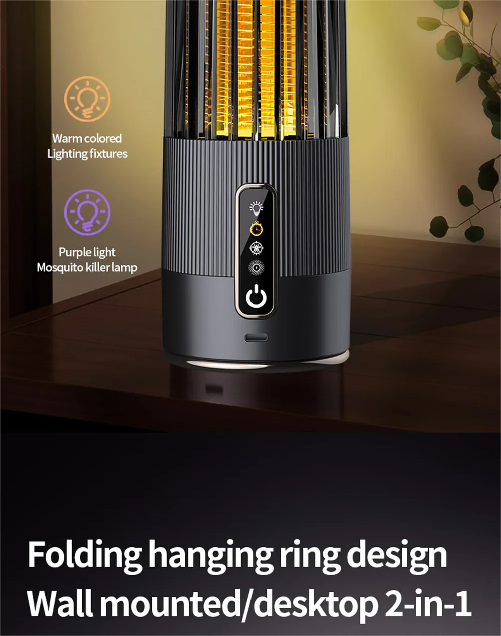 2 in 1 Solar Powered Mosquito Killer Lamp LED Lighting 1200mAh Lithium Battery 2500V High-voltage Efficient Bug Zapper Outdoor Camping Night Light 2 in 1 Solar Powered Mosquito Killer Lamp LED Lighting 1200mAh Lithium Battery 2500V High-voltage Efficient Bug Zapper Outdoor Camping Night Light