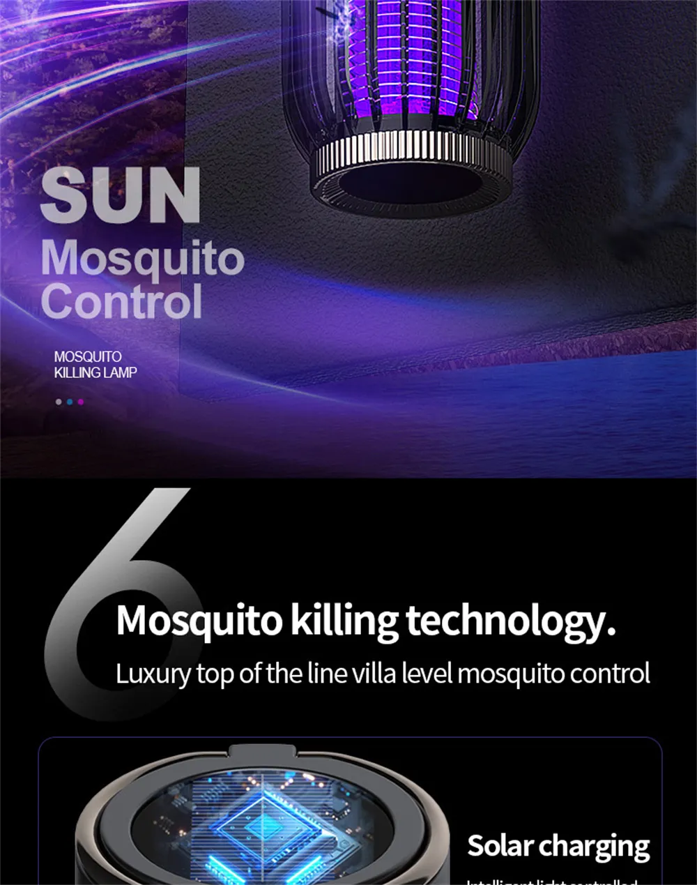 2 in 1 Solar Powered Mosquito Killer Lamp LED Lighting 1200mAh Lithium Battery 2500V High-voltage Efficient Bug Zapper Outdoor Camping Night Light 2 in 1 Solar Powered Mosquito Killer Lamp LED Lighting 1200mAh Lithium Battery 2500V High-voltage Efficient Bug Zapper Outdoor Camping Night Light