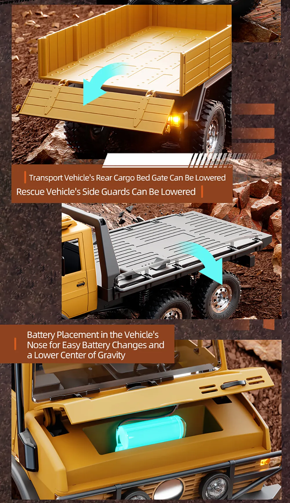JJRC C8823 Unimog 1/18 6WD RC Car All-Terrain Off-Road Vehicle Transport Rescue Models JJRC C8823 Unimog 1/18 6WD RC Car All-Terrain Off-Road Vehicle Transport Rescue Models