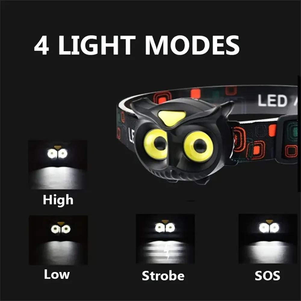 Wide Angle Light Owl LED Headlamp Mini Strong Light Portable Outdoor Exploration Camping Fishing COB Head Lamp Headlight Wide Angle Light Owl LED Headlamp Mini Strong Light Portable Outdoor Exploration Camping Fishing COB Head Lamp Headlight