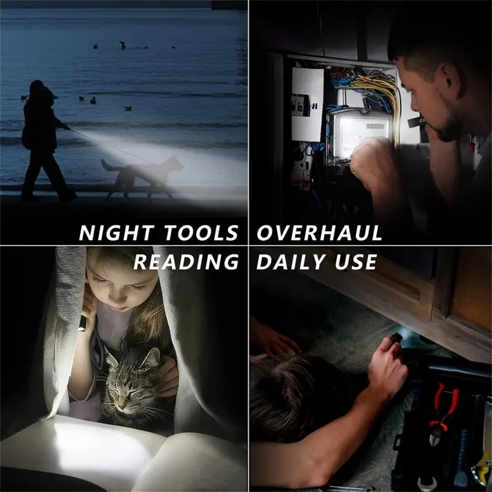 F473 7*XPG LED Puissante mini lampe de poche sur porte-clu00e9s 1 Modes Torche EDC en alliage d