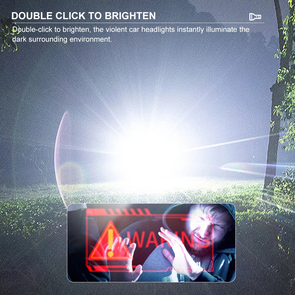 F473 7*XPG LED Puissante mini lampe de poche sur porte-clu00e9s 1 Modes Torche EDC en alliage d