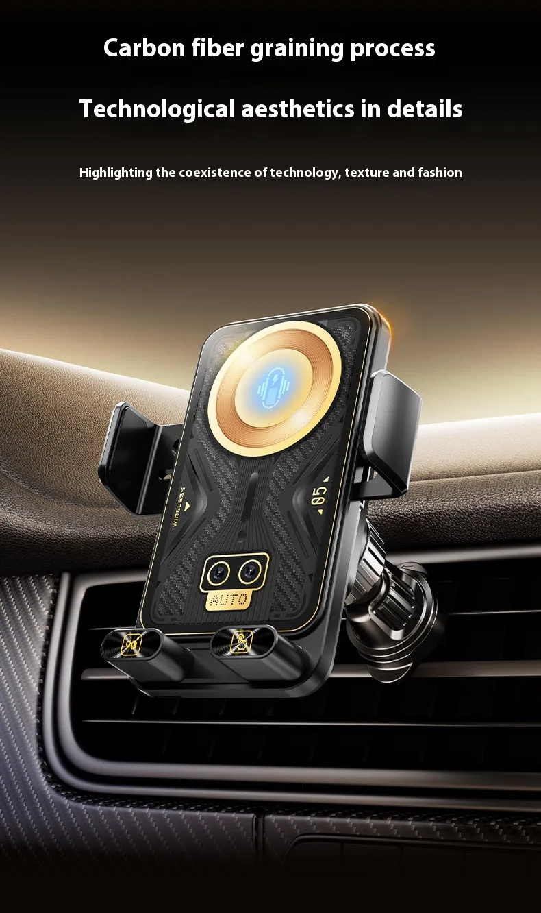 X18 15W Wireless Charging Car Phone Holder Infrared Sensing Automatic Opening and Closing 90° Rotation AI Smart Chip Fast Charging Holder Car Phone Holder X18 15W Wireless Charging Car Phone Holder Infrared Sensing Automatic Opening and Closing 90° Rotation AI Smart Chip Fast Charging Holder Car Phone Holder